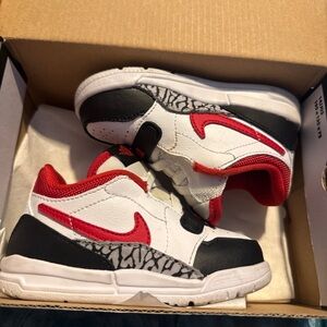 Jordan Kids' Black, Red, and White Sneakers